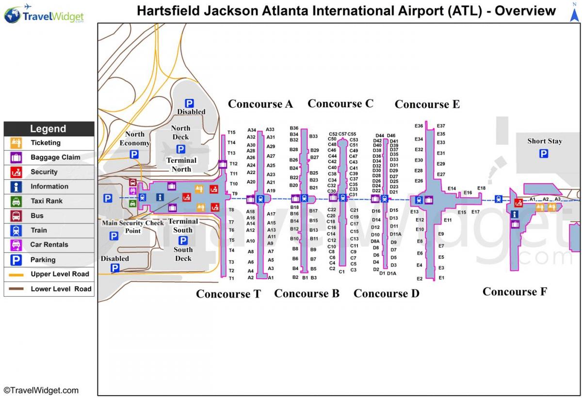 Karte von Hartsfield Jackson Atlanta International Airport