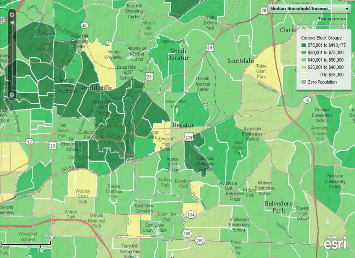 demografische Karte von Atlanta
