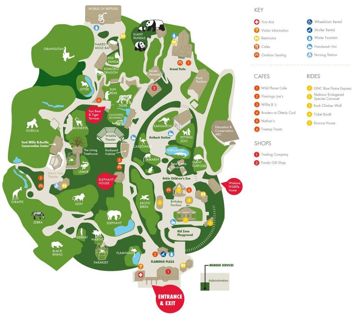 Karte von zoo Atlanta