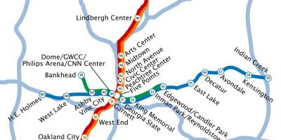 Karte von metro Atlanta