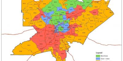 Postleitzahl-Landkarte von Atlanta