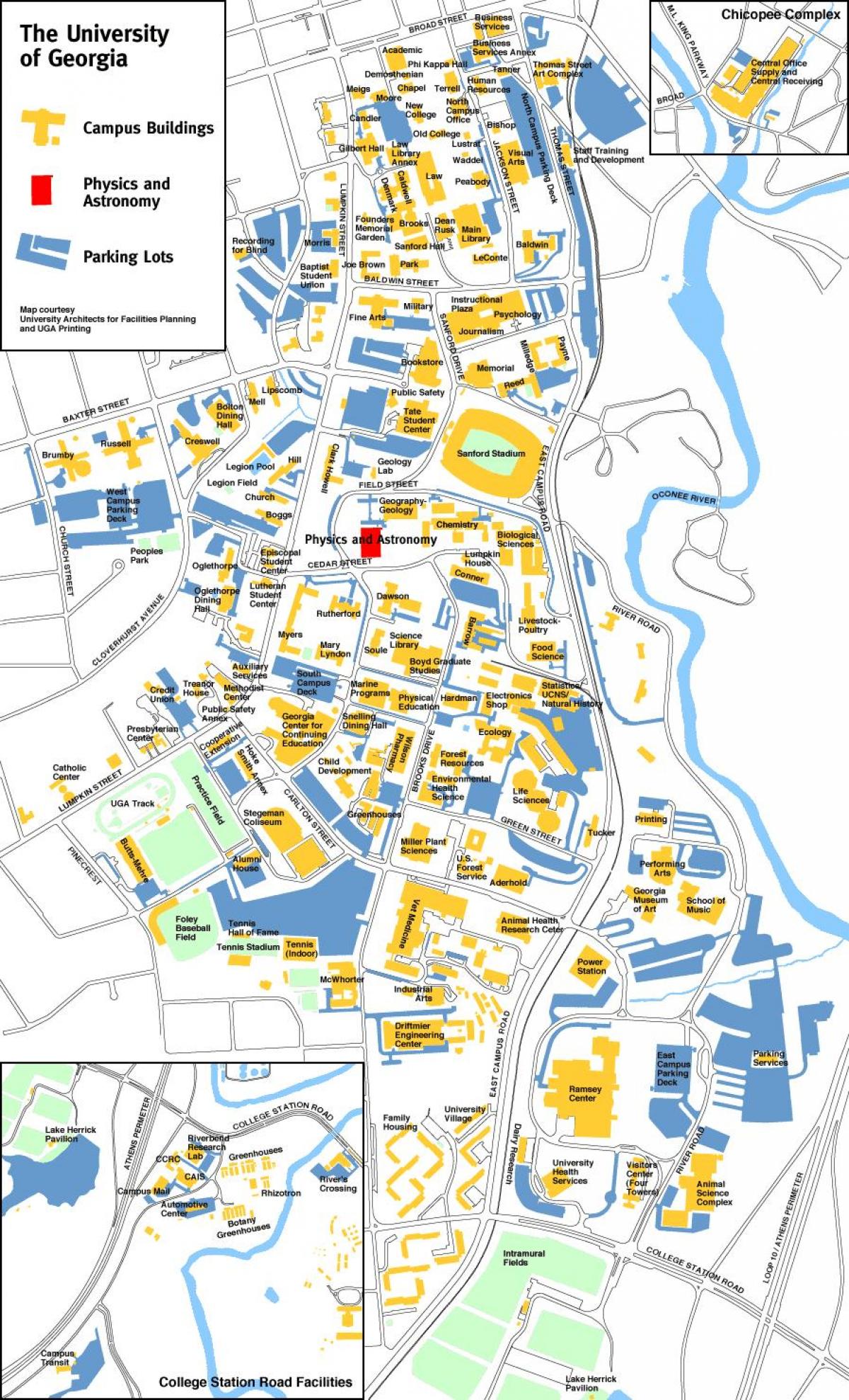 Uga campus Karte - University of Georgia map (Vereinigte ...