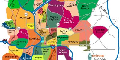 Karte von Atlanta Nachbarschaften
